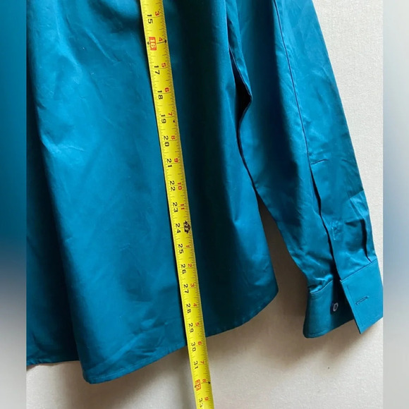 Armani Exchange Cotton teal blue button up shirt  Sz L - Picture 10 of 10